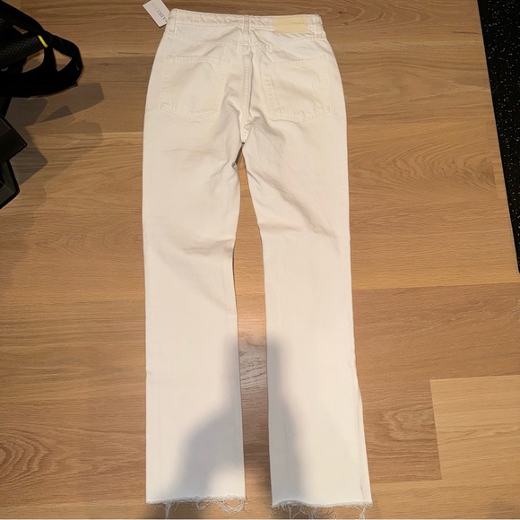 GRLFRND Harlow High-Rise Bootcut Slit Jeans Ivory Silver Strand 26 - Picture 8 of 16